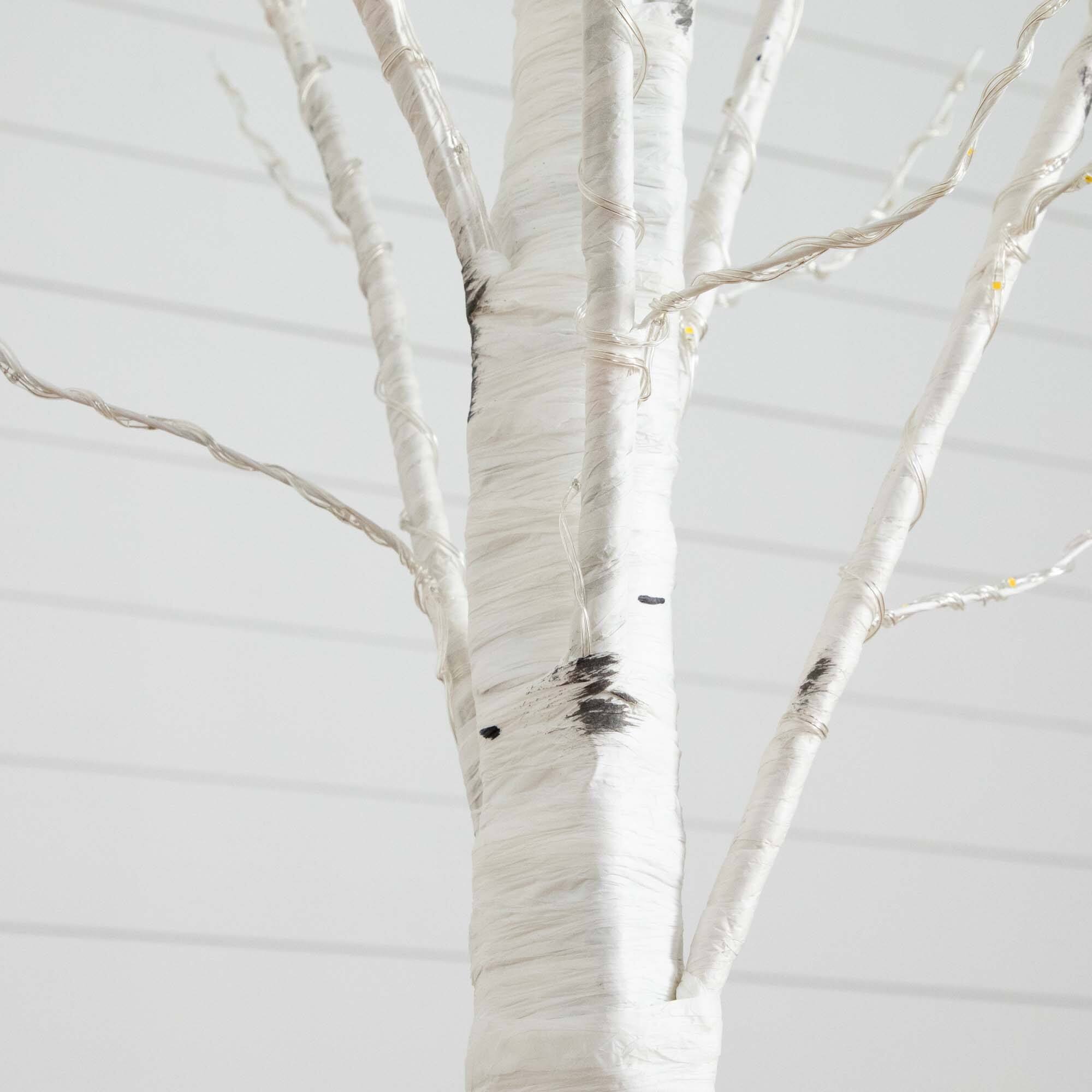 7ft. Pre-Lit White Birch Artificial Christmas Tree, Warm White LED Lights